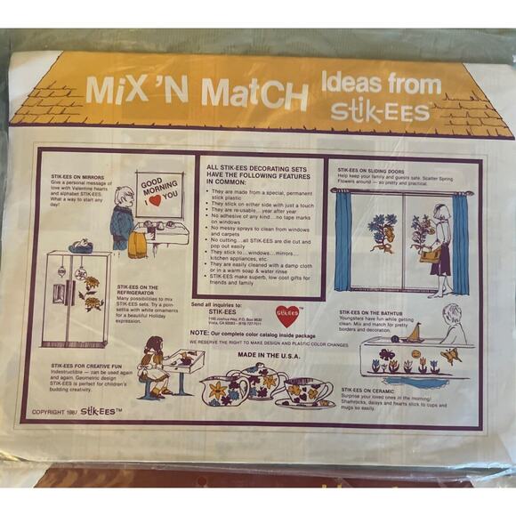 4 BRAND NEW UNOPENED Stik-EES Christmas Wise Men Cornucopia +RARE STORAGE SHEETS - Picture 9 of 11